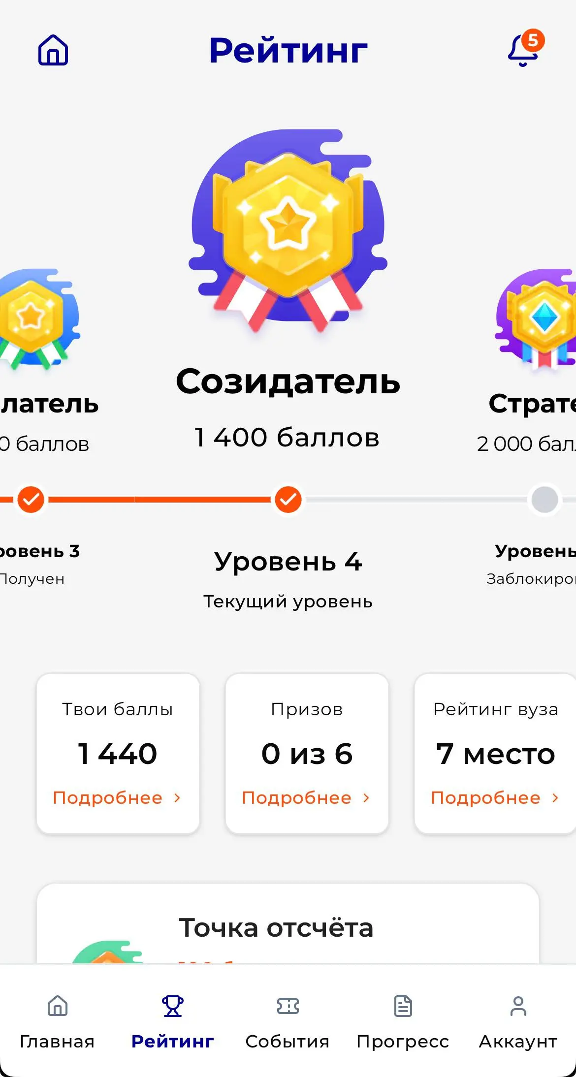Главный экран приложения
